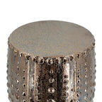 Tabouret de jardin en céramique 45 cm avec motif en relief, bronze/marron, intérieur et extérieur