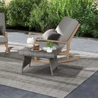 Table d'appoint d'extérieur pliante en rotin, marron, 61 cm (L) x 41 cm (l) x 41 cm (H)