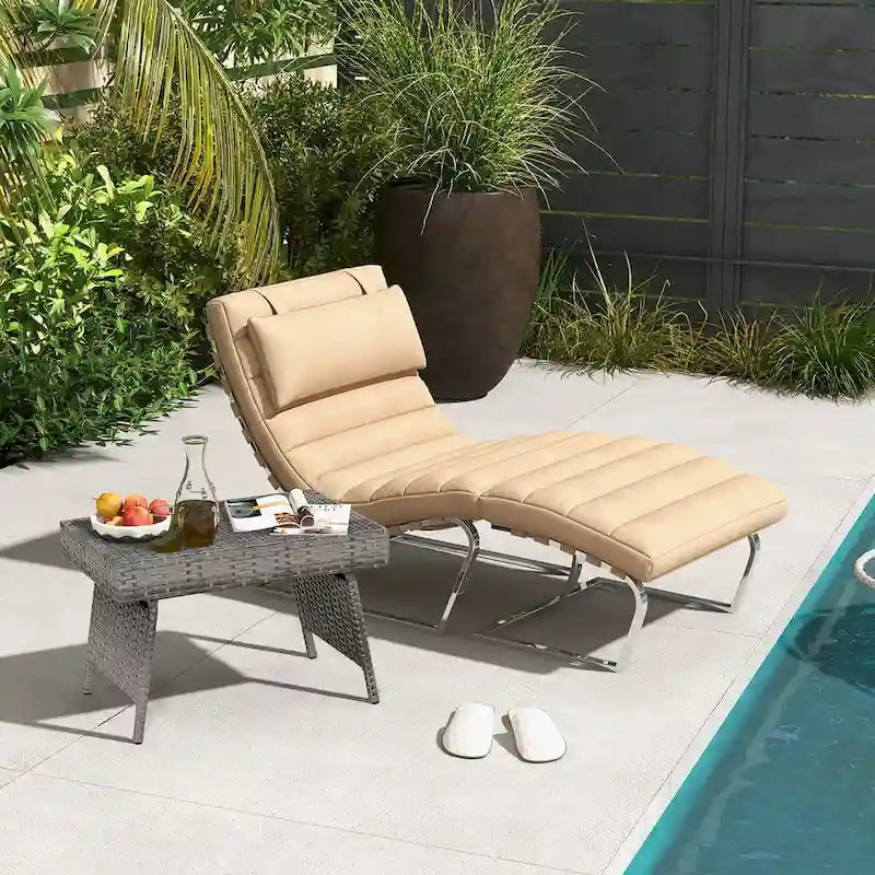 Table d'appoint d'extérieur pliante en rotin, marron, 61 cm (L) x 41 cm (l) x 41 cm (H)