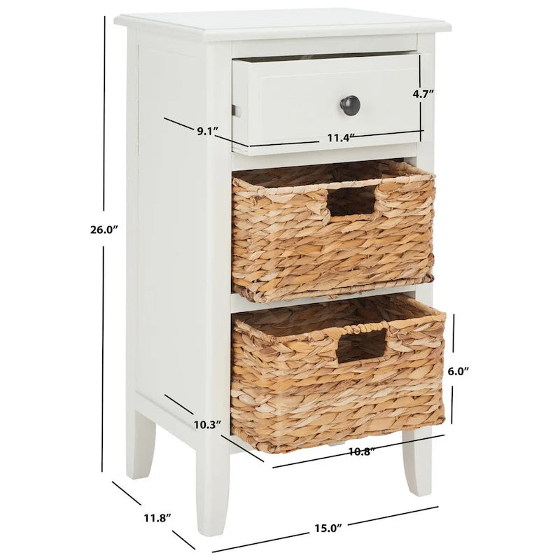 Table de chevet rustique avec tiroirs, Plusieurs couleurs, 15"L x 12"P x 27,6"H