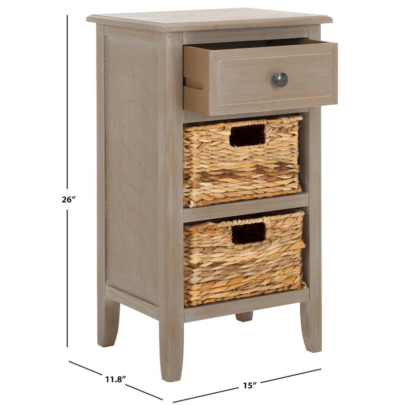 Table de chevet rustique avec tiroirs, Plusieurs couleurs, 15"L x 12"P x 27,6"H