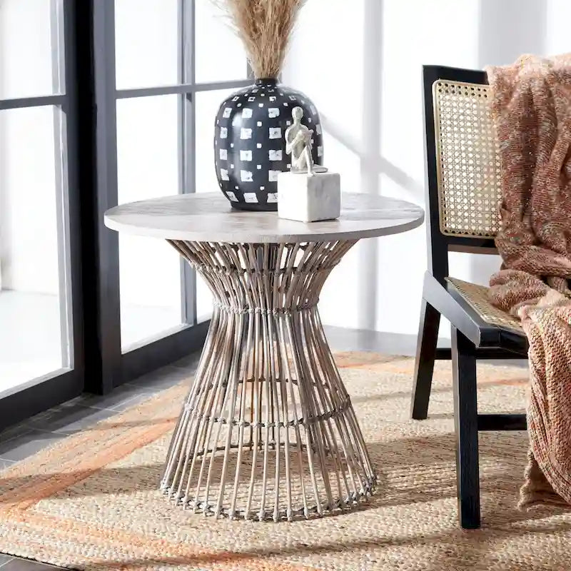 SAFAVIEH Abigail Coastal Round Accent Table - 23 W x 23 L x 20.1 H - 23Wx23Dx20H