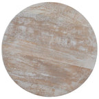 Table d'appoint d'appoint ronde côtière de 23 pouces avec base en rotin, lavis gris/brun miel/naturel