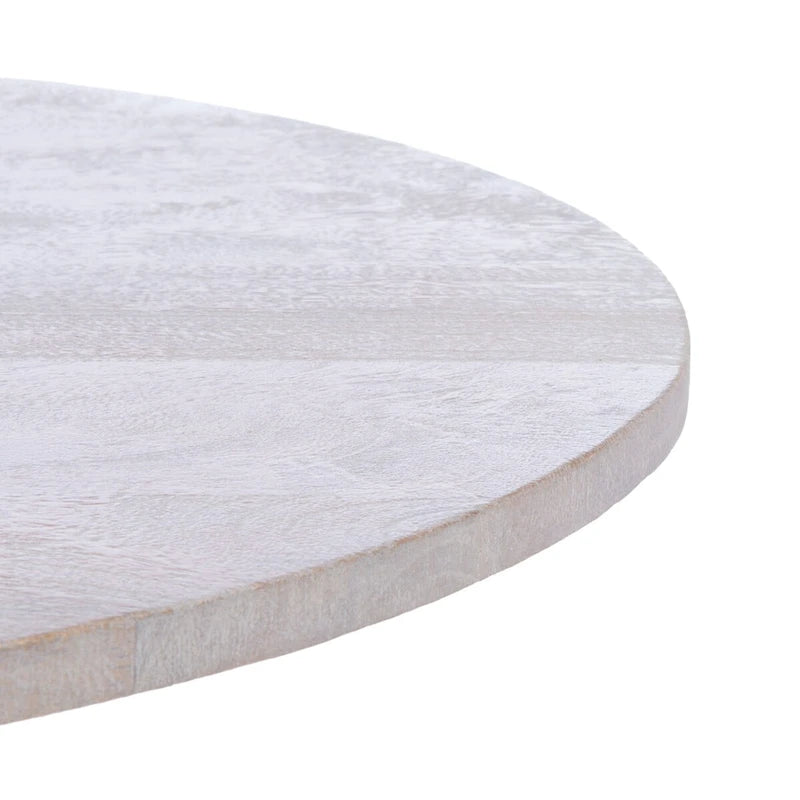 Table d'appoint d'appoint ronde côtière de 23 pouces avec base en rotin, lavis gris/brun miel/naturel
