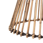 Table d'appoint d'appoint ronde côtière de 23 pouces avec base en rotin, lavis gris/brun miel/naturel