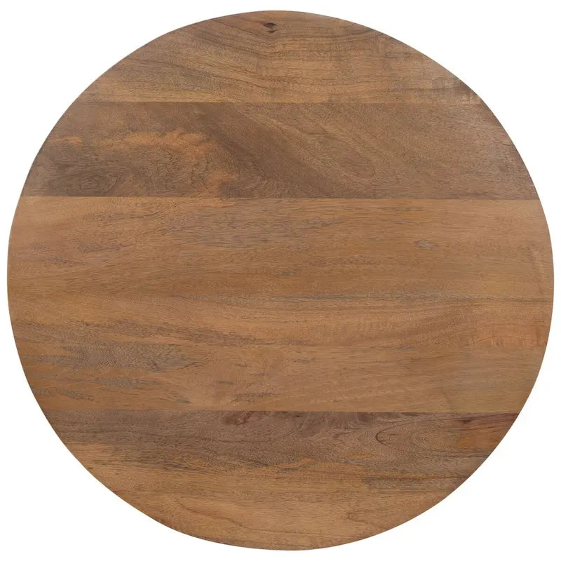 Table d'appoint d'appoint ronde côtière de 23 pouces avec base en rotin, lavis gris/brun miel/naturel