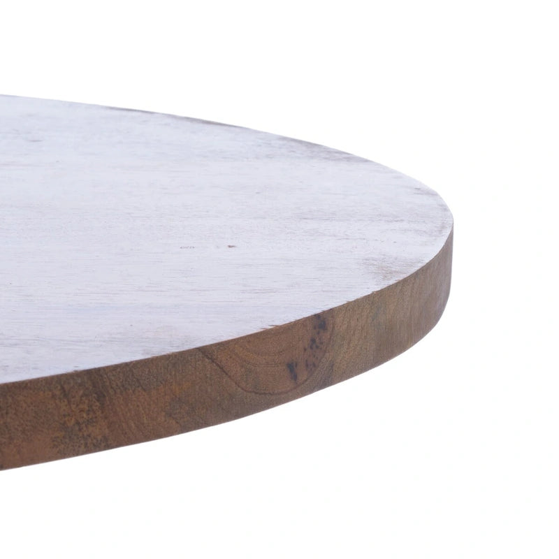 Table d'appoint d'appoint ronde côtière de 23 pouces avec base en rotin, lavis gris/brun miel/naturel