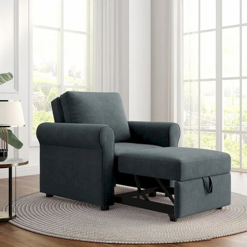 Fauteuil lit convertible 3-en-1, Lin, Plusieurs coloris, Individuel
