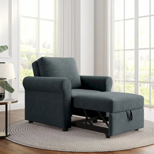 Fauteuil lit convertible 3-en-1, Lin, Plusieurs coloris, Individuel