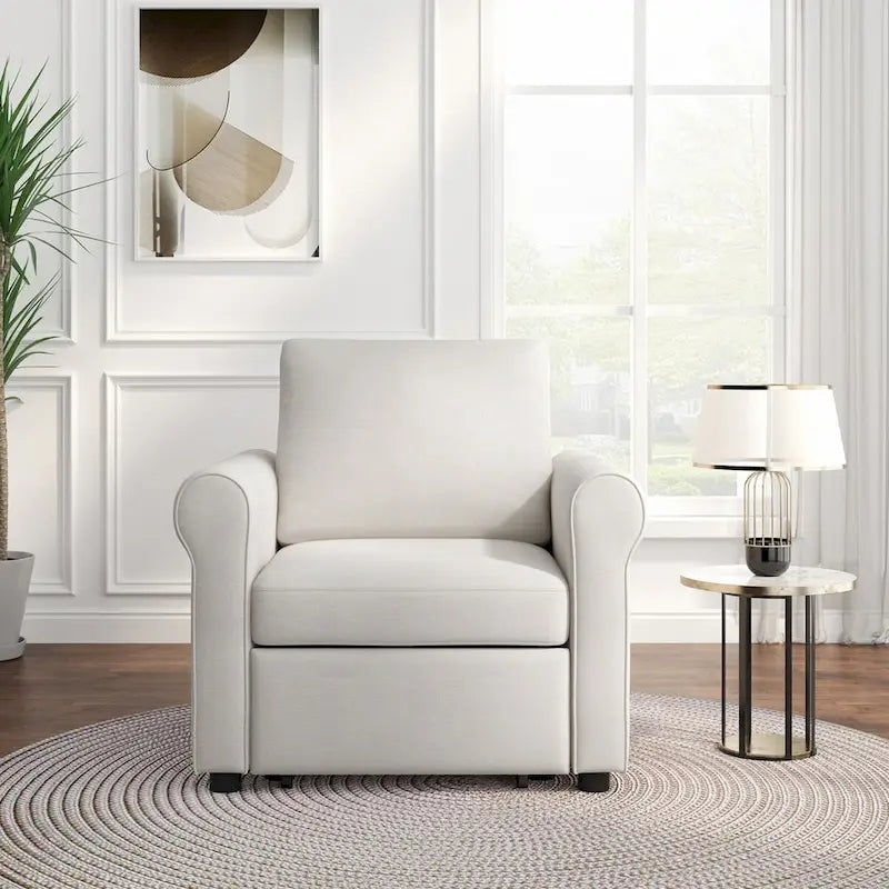 Fauteuil lit convertible 3-en-1, Lin, Plusieurs coloris, Individuel