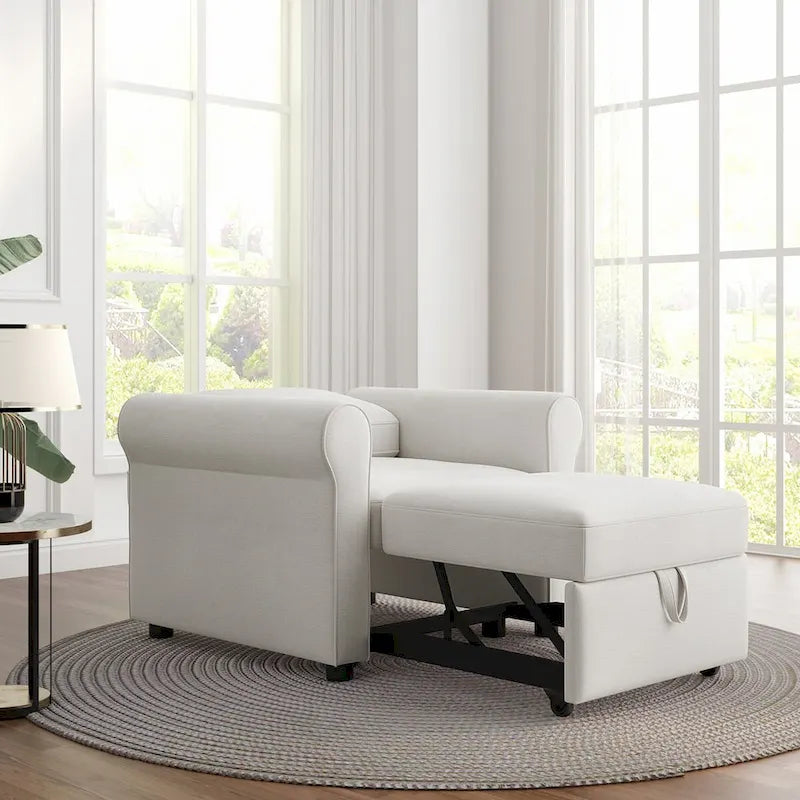 Fauteuil lit convertible 3-en-1, Lin, Plusieurs coloris, Individuel