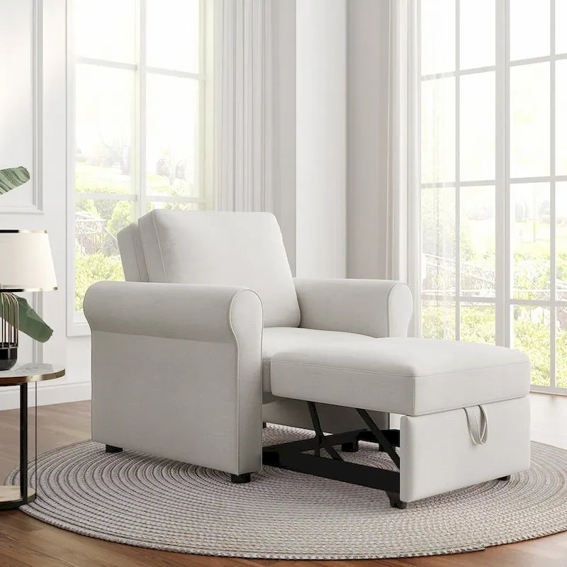 Fauteuil lit convertible 3-en-1, Lin, Plusieurs coloris, Individuel
