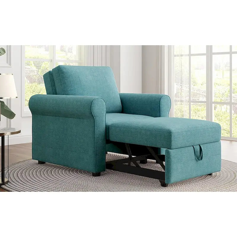 Fauteuil lit convertible 3-en-1, Lin, Plusieurs coloris, Individuel