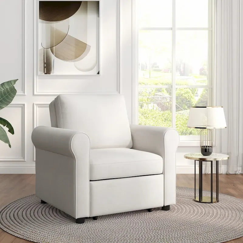 Fauteuil lit convertible 3-en-1, Lin, Plusieurs coloris, Individuel