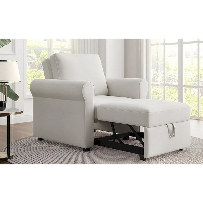 Fauteuil lit convertible 3-en-1, Lin, Plusieurs coloris, Individuel