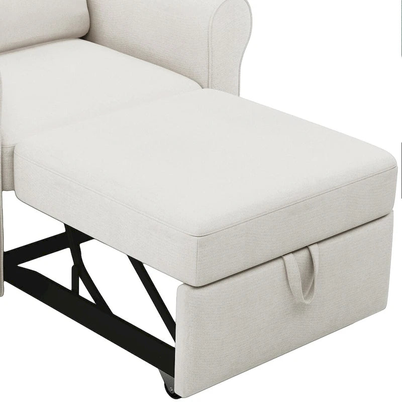 Fauteuil lit convertible 3-en-1, Lin, Plusieurs coloris, Individuel