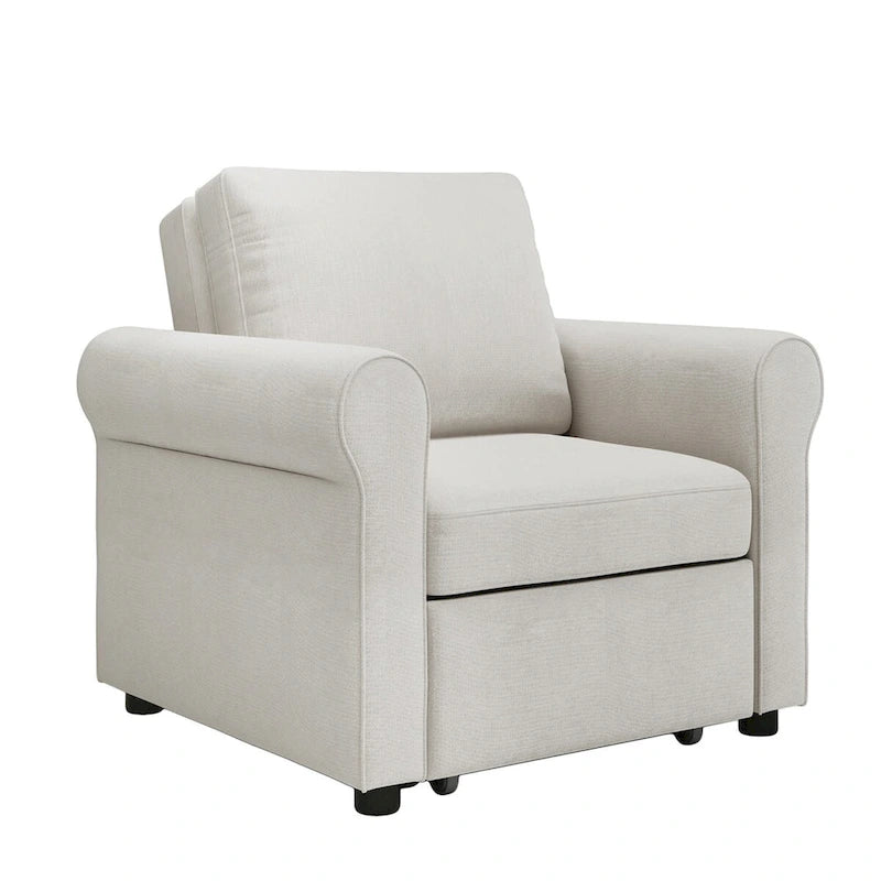Fauteuil lit convertible 3-en-1, Lin, Plusieurs coloris, Individuel