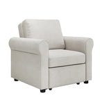 Fauteuil lit convertible 3-en-1, Lin, Plusieurs coloris, Individuel