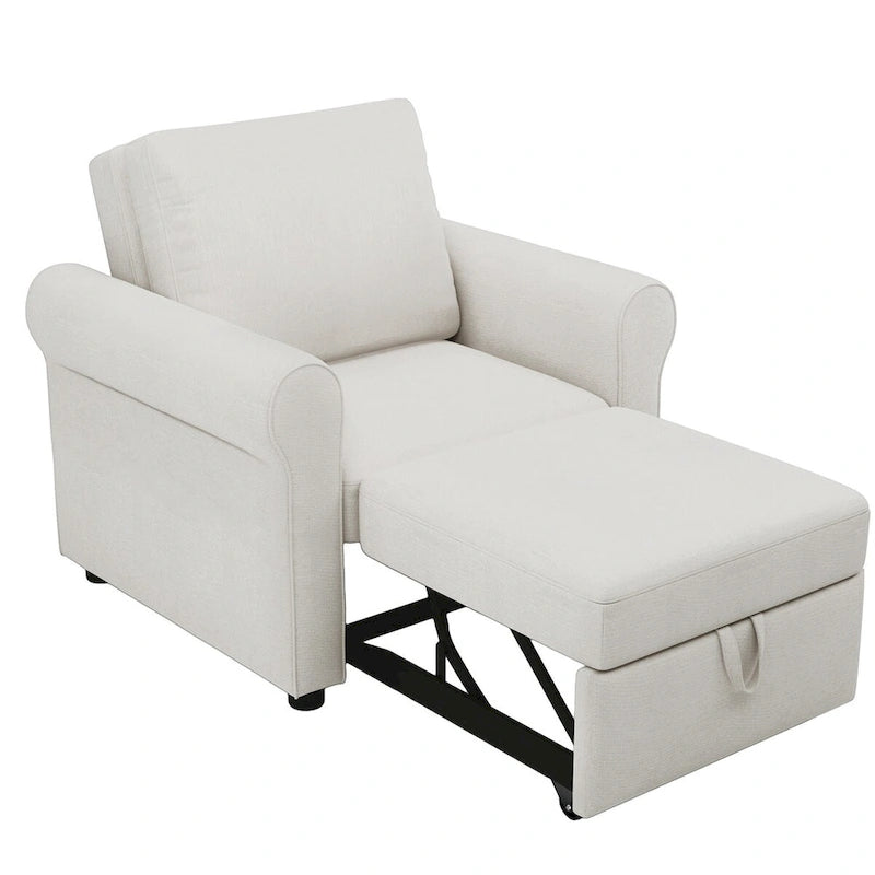 Fauteuil lit convertible 3-en-1, Lin, Plusieurs coloris, Individuel