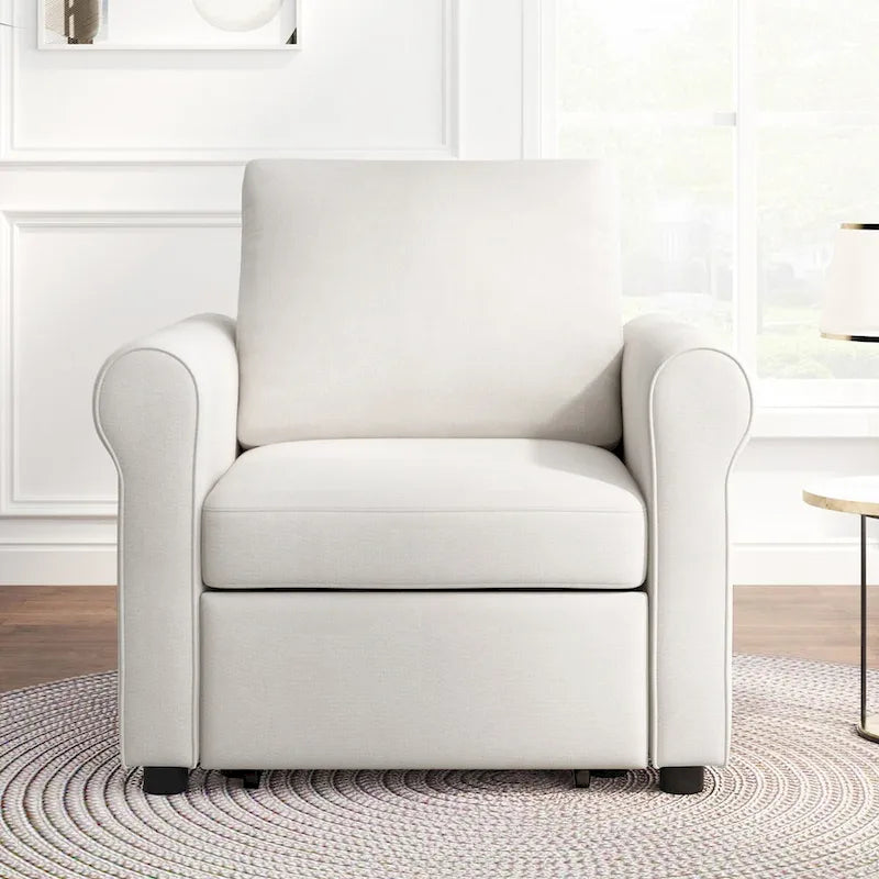 Fauteuil lit convertible 3-en-1, Lin, Plusieurs coloris, Individuel
