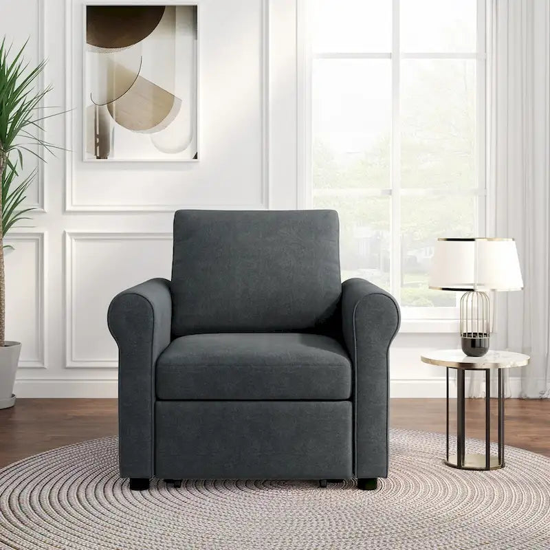Fauteuil lit convertible 3-en-1, Lin, Plusieurs coloris, Individuel