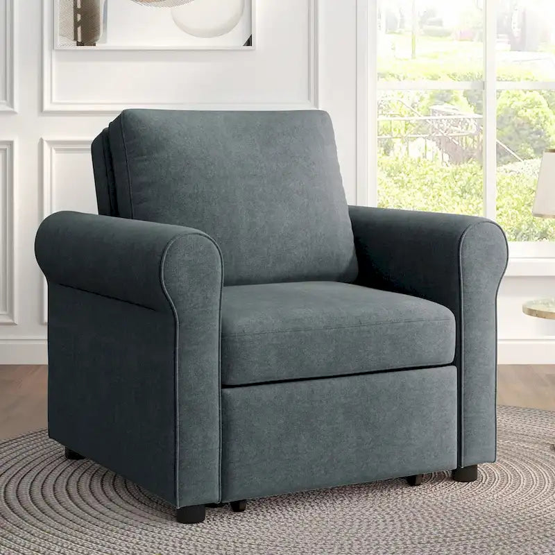Fauteuil lit convertible 3-en-1, Lin, Plusieurs coloris, Individuel