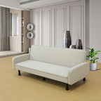 Canapé-lit convertible futon 70,5" avec dossier divisé et accoudoirs réglables, gris clair / gris / marron, 2 places