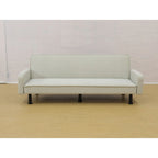 Canapé-lit convertible futon 70,5" avec dossier divisé et accoudoirs réglables, gris clair / gris / marron, 2 places