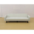 Canapé-lit convertible futon 70,5" avec dossier divisé et accoudoirs réglables, gris clair / gris / marron, 2 places