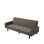 Canapé-lit convertible futon 70,5" avec dossier divisé et accoudoirs réglables, gris clair / gris / marron, 2 places
