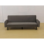 Canapé-lit convertible futon 70,5" avec dossier divisé et accoudoirs réglables, gris clair / gris / marron, 2 places