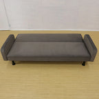 Canapé-lit convertible futon 70,5" avec dossier divisé et accoudoirs réglables, gris clair / gris / marron, 2 places