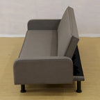 Canapé-lit convertible futon 70,5" avec dossier divisé et accoudoirs réglables, gris clair / gris / marron, 2 places