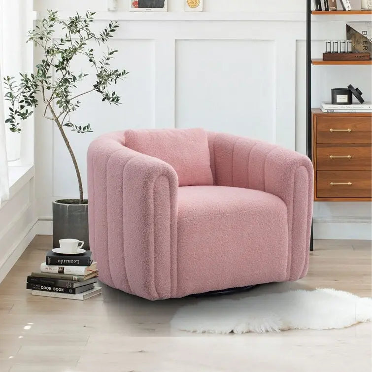 Fauteuil d'appoint pivotant en velours surdimensionné avec oreiller, plusieurs couleurs, une place