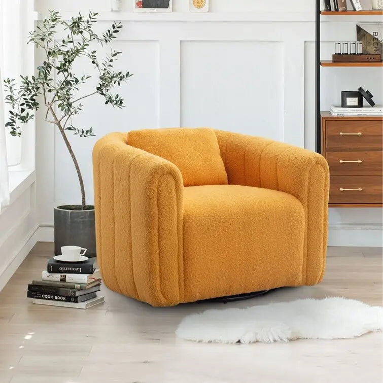 Fauteuil d'appoint pivotant en velours surdimensionné avec oreiller, plusieurs couleurs, une place