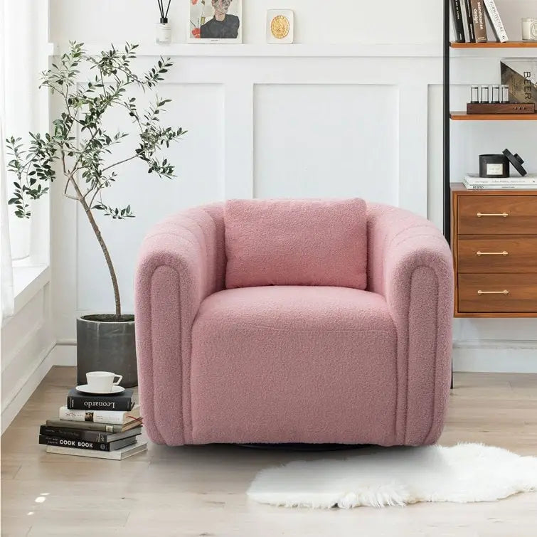 Fauteuil d'appoint pivotant en velours surdimensionné avec oreiller, plusieurs couleurs, une place