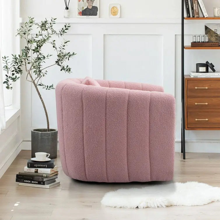Fauteuil d'appoint pivotant en velours surdimensionné avec oreiller, plusieurs couleurs, une place