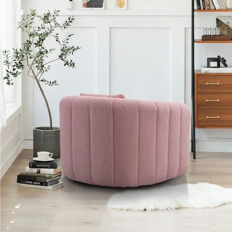 Fauteuil d'appoint pivotant en velours surdimensionné avec oreiller, plusieurs couleurs, une place