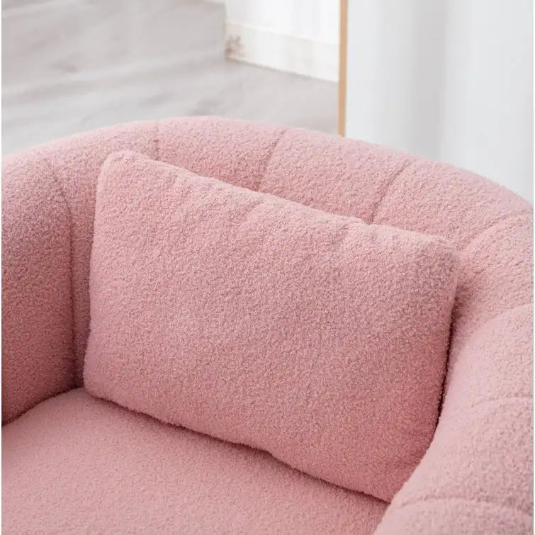 Fauteuil d'appoint pivotant en velours surdimensionné avec oreiller, plusieurs couleurs, une place