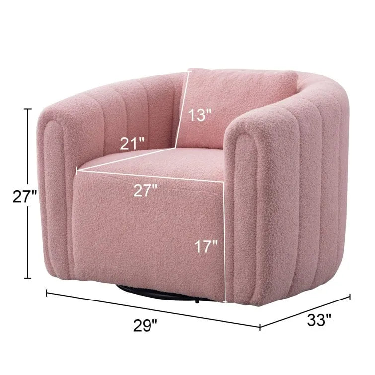 Fauteuil d'appoint pivotant en velours surdimensionné avec oreiller, plusieurs couleurs, une place