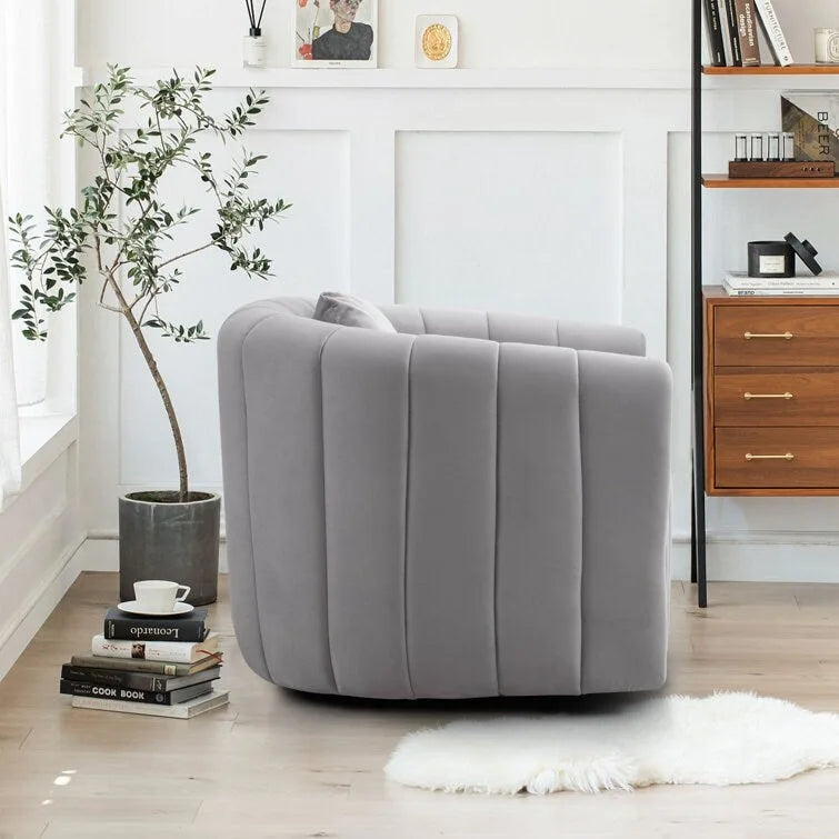 Fauteuil d'appoint pivotant en velours surdimensionné avec oreiller, plusieurs couleurs, une place