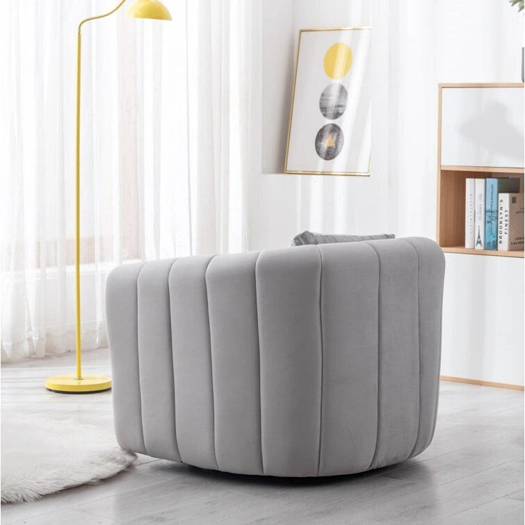 Fauteuil d'appoint pivotant en velours surdimensionné avec oreiller, plusieurs couleurs, une place