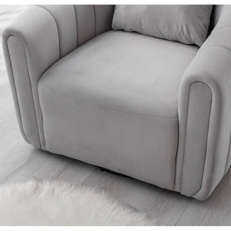 Fauteuil d'appoint pivotant en velours surdimensionné avec oreiller, plusieurs couleurs, une place