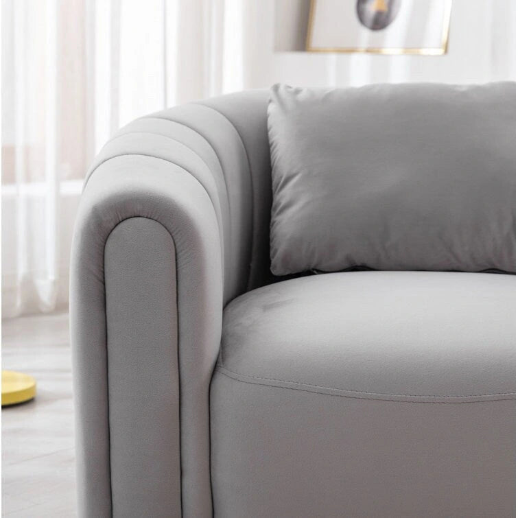 Fauteuil d'appoint pivotant en velours surdimensionné avec oreiller, plusieurs couleurs, une place