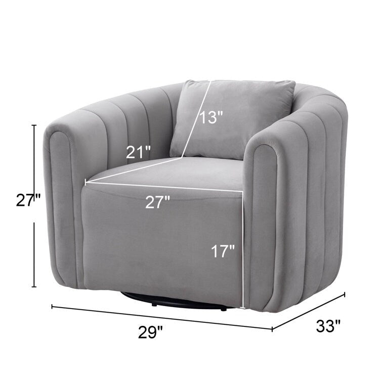 Fauteuil d'appoint pivotant en velours surdimensionné avec oreiller, plusieurs couleurs, une place