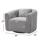 Fauteuil d'appoint pivotant en velours surdimensionné avec oreiller, plusieurs couleurs, une place