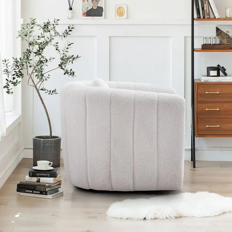 Fauteuil d'appoint pivotant en velours surdimensionné avec oreiller, plusieurs couleurs, une place