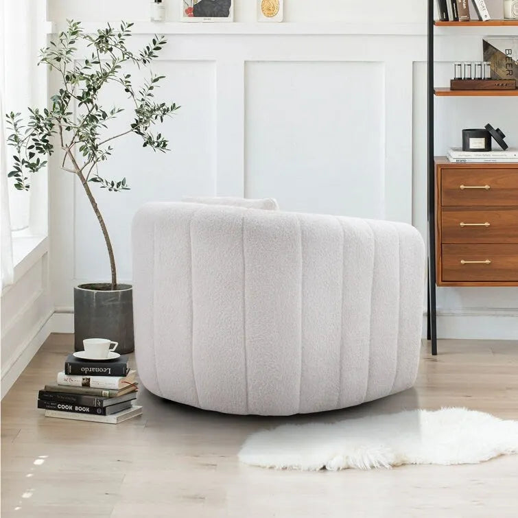 Fauteuil d'appoint pivotant en velours surdimensionné avec oreiller, plusieurs couleurs, une place