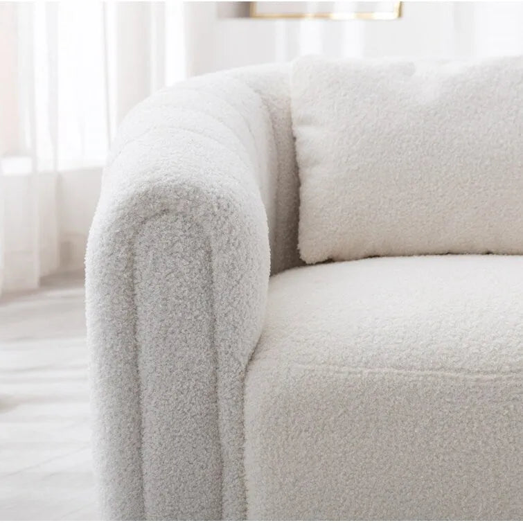 Fauteuil d'appoint pivotant en velours surdimensionné avec oreiller, plusieurs couleurs, une place
