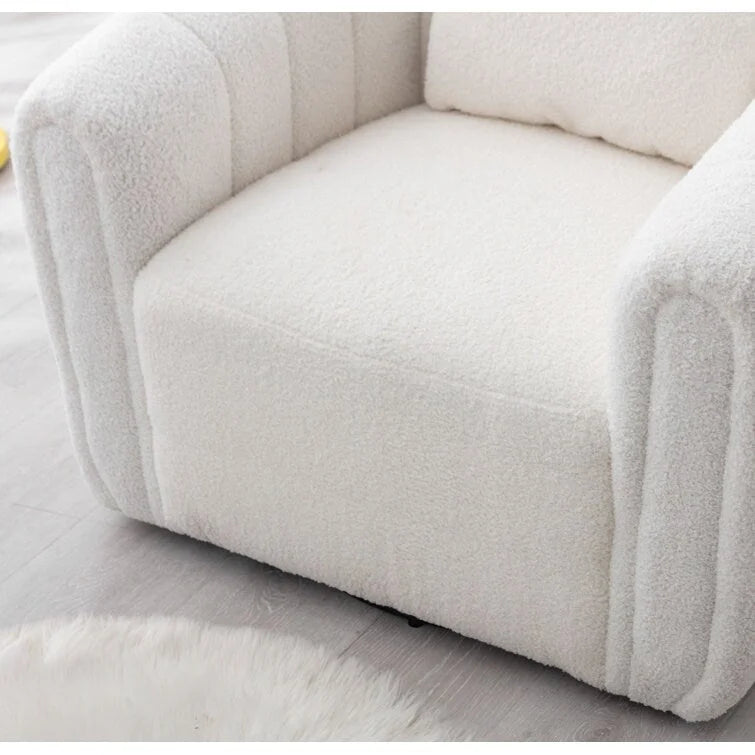 Fauteuil d'appoint pivotant en velours surdimensionné avec oreiller, plusieurs couleurs, une place